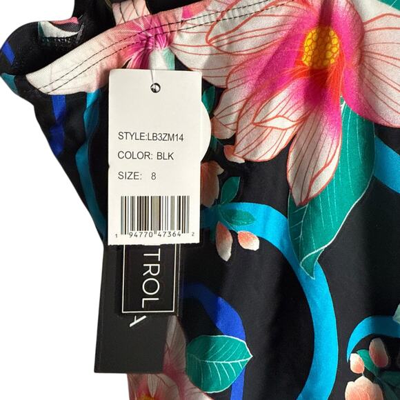 La Blanca Nightfall Floral Print One Shoulder One Piece Swimsuit Size 8 - Picture 4 of 11